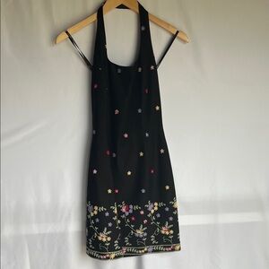 Laundry By Shelli Segal Black Floral Halter Dress